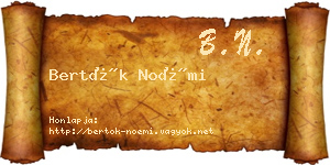 Bertók Noémi névjegykártya