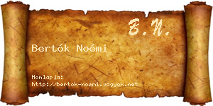Bertók Noémi névjegykártya